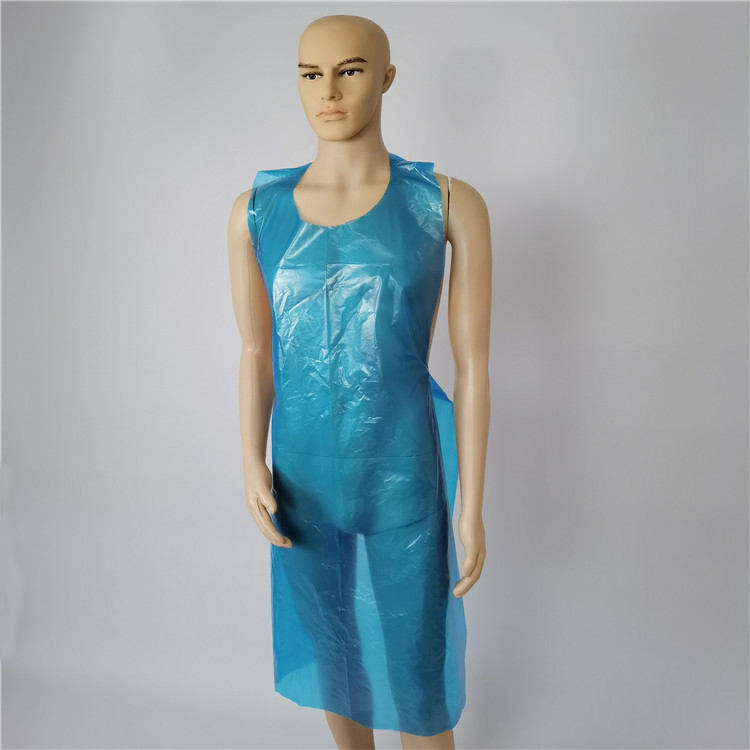 Disposable waterproof PE apron without sleeves