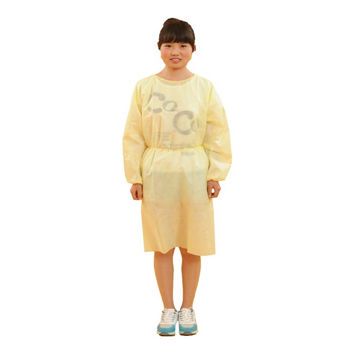 Non-woven Yellow Isolation Gown knit cuff non woven fluid resistant